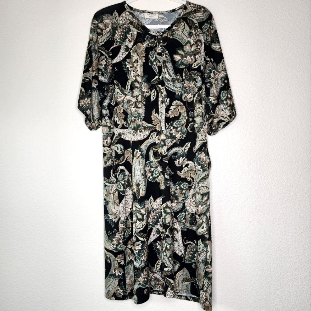 Dwell-Slumber Dark Paisley Sleep Dress XS-S
